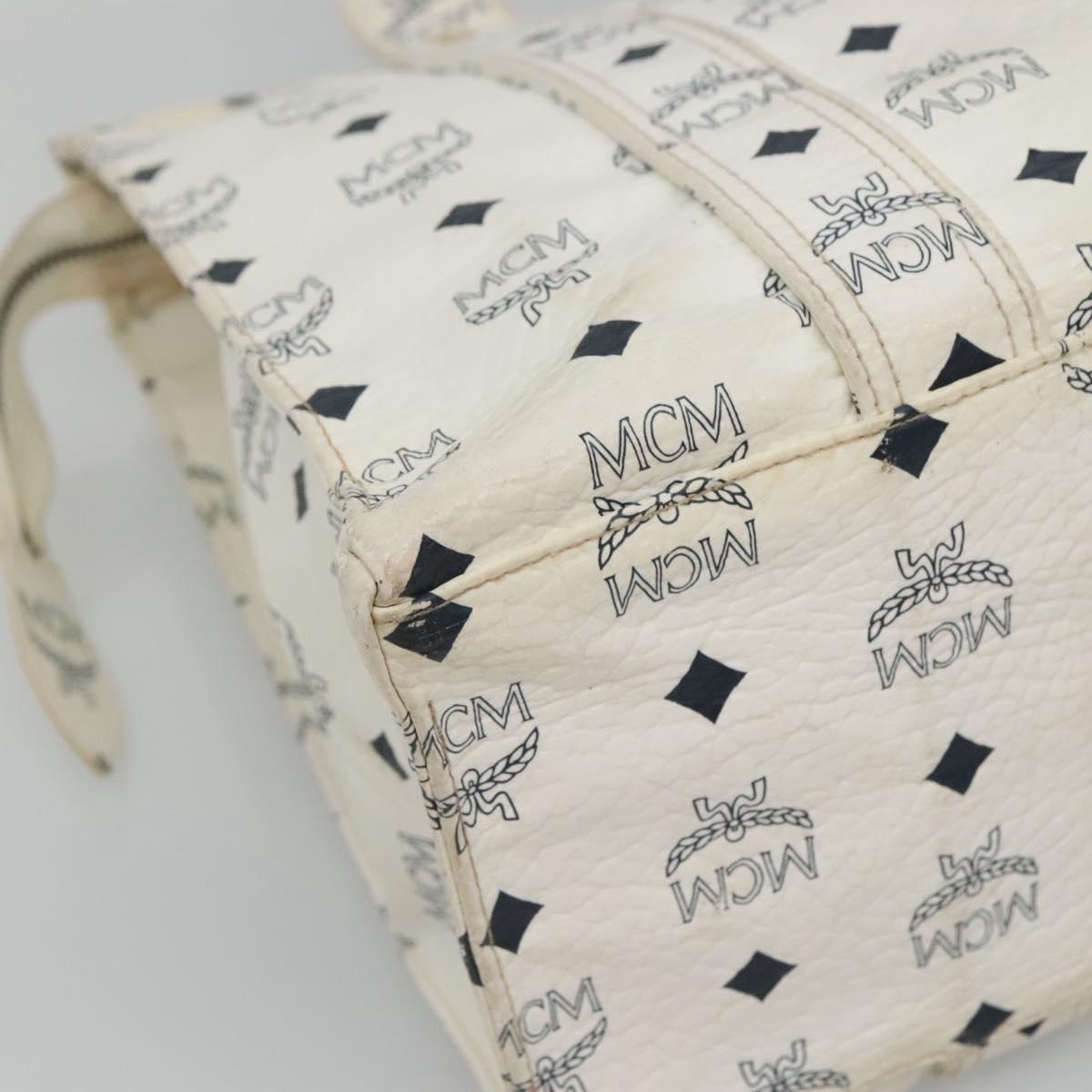 MCM Visetos White Canvas Tote Bag (Pre-Owned)