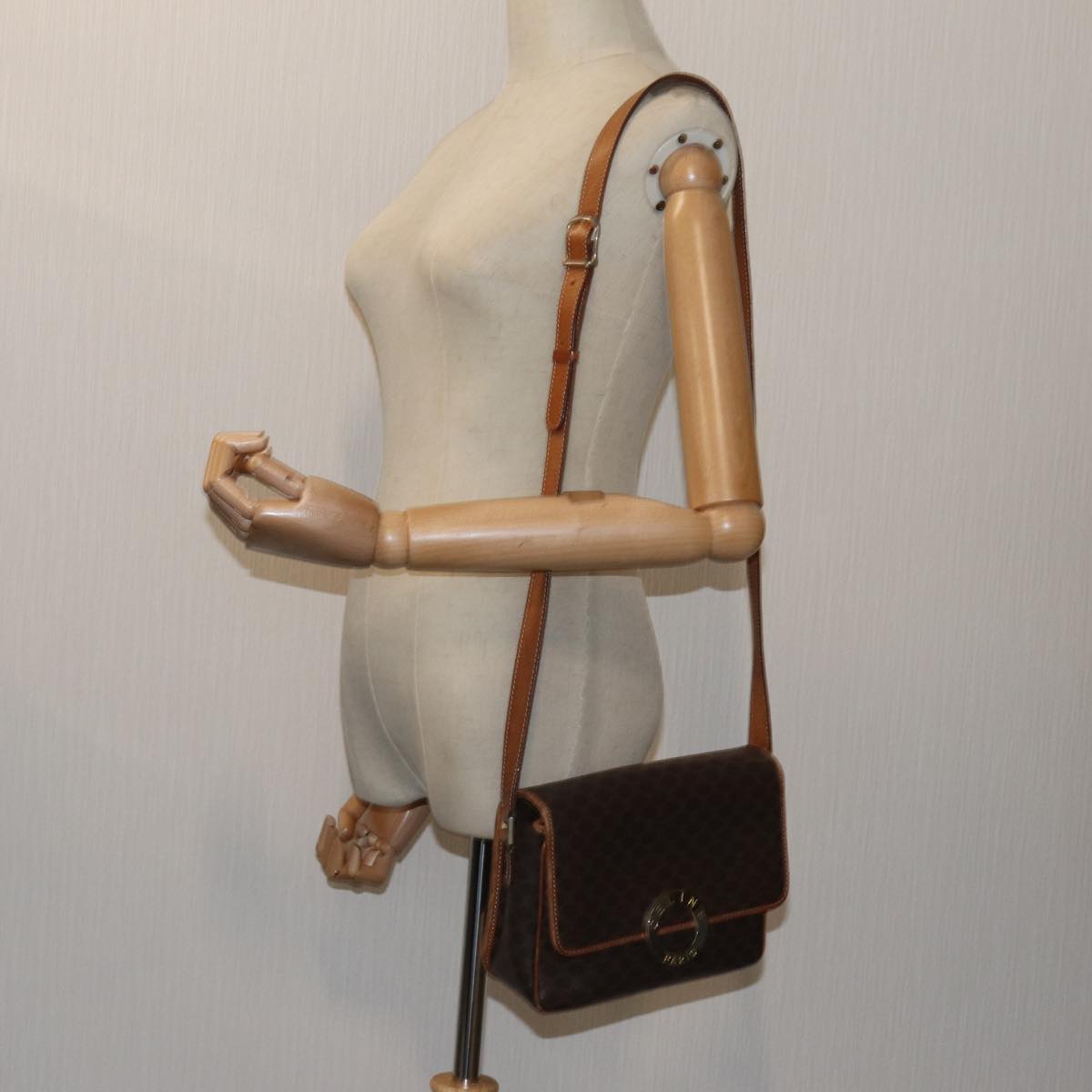Céline Macadam Brown Canvas Shoulder Bag (Pre-Owned)