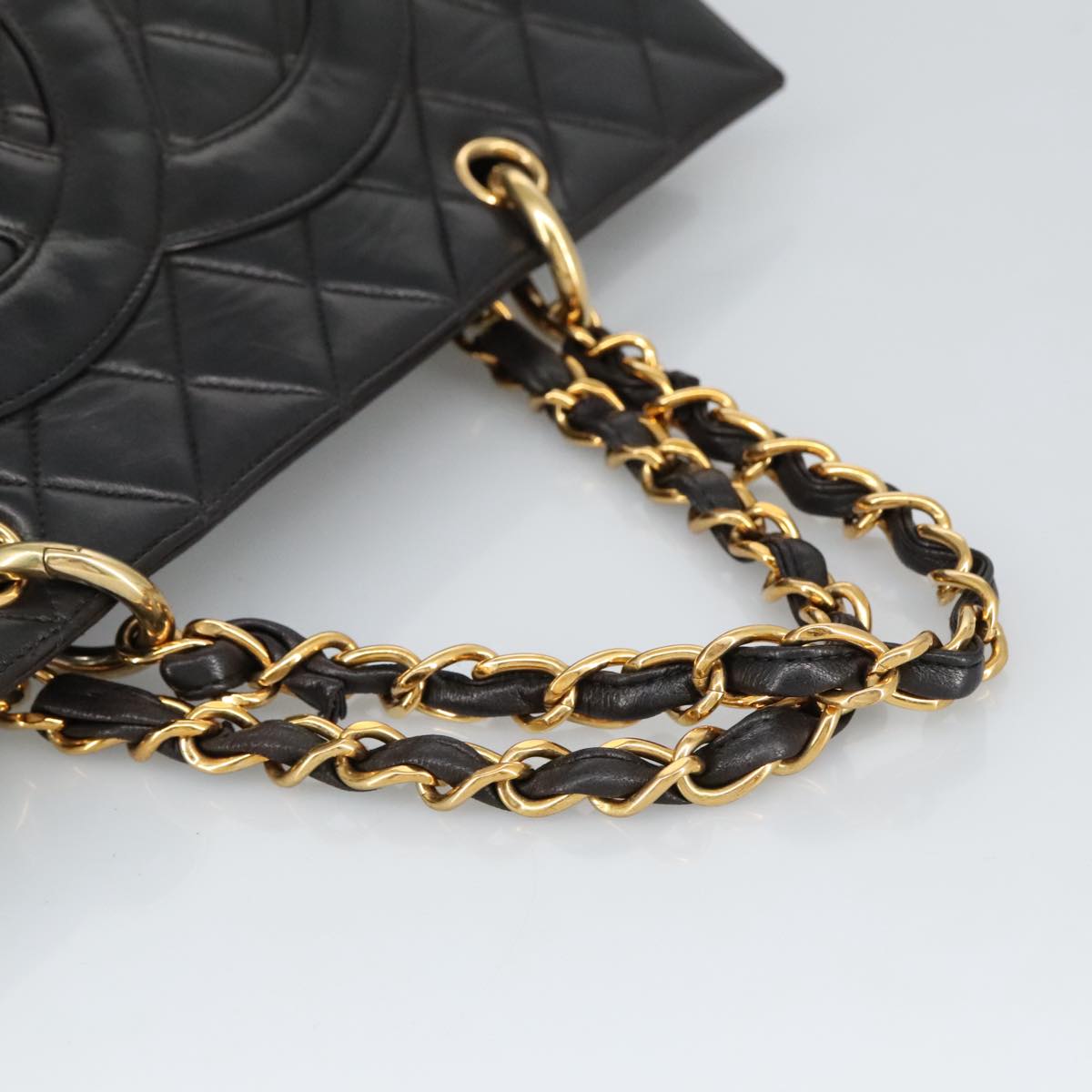 Chanel Shopping Black Leather Handbag (Pre-Owned)