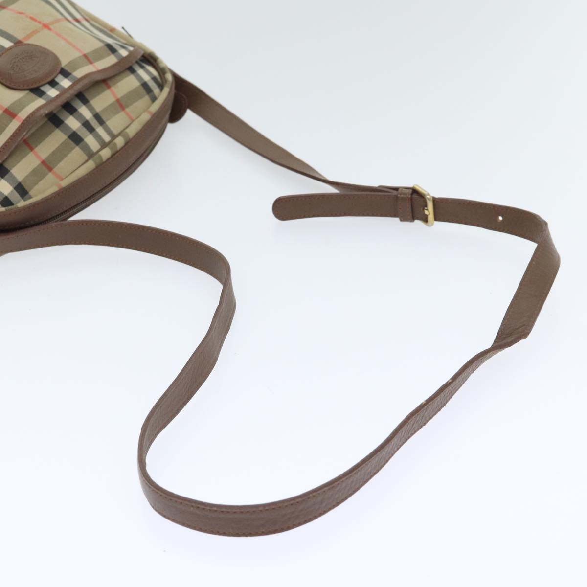 Burberry Nova Check Beige Canvas Shoulder Bag (Pre-Owned)