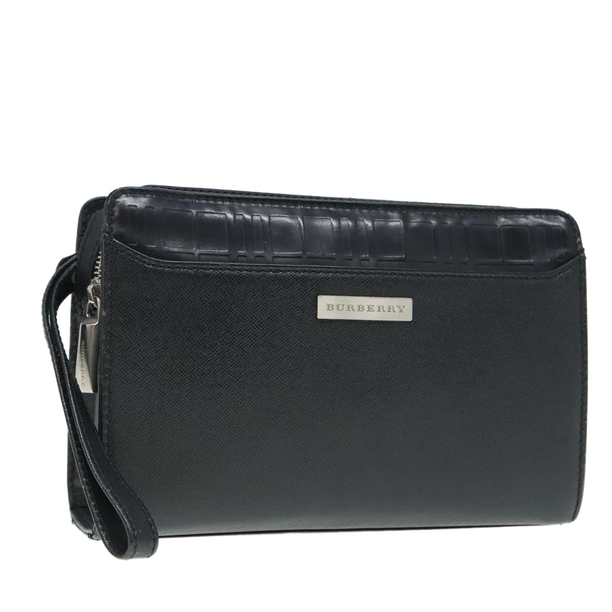 Burberry Black Leather Clutch Bag (Pre-Owned)