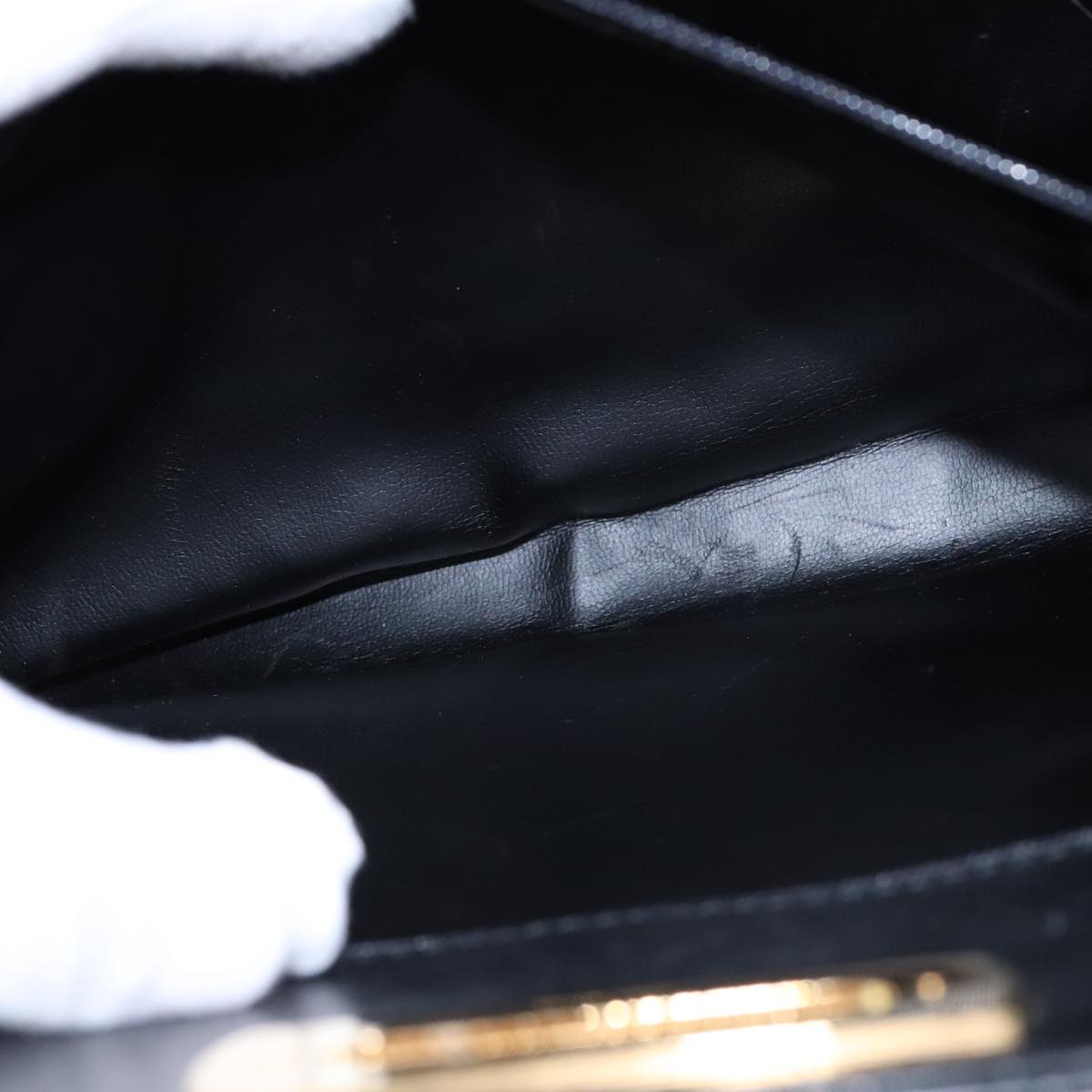 Salvatore Ferragamo Gancini Black Leather Shoulder Bag (Pre-Owned)