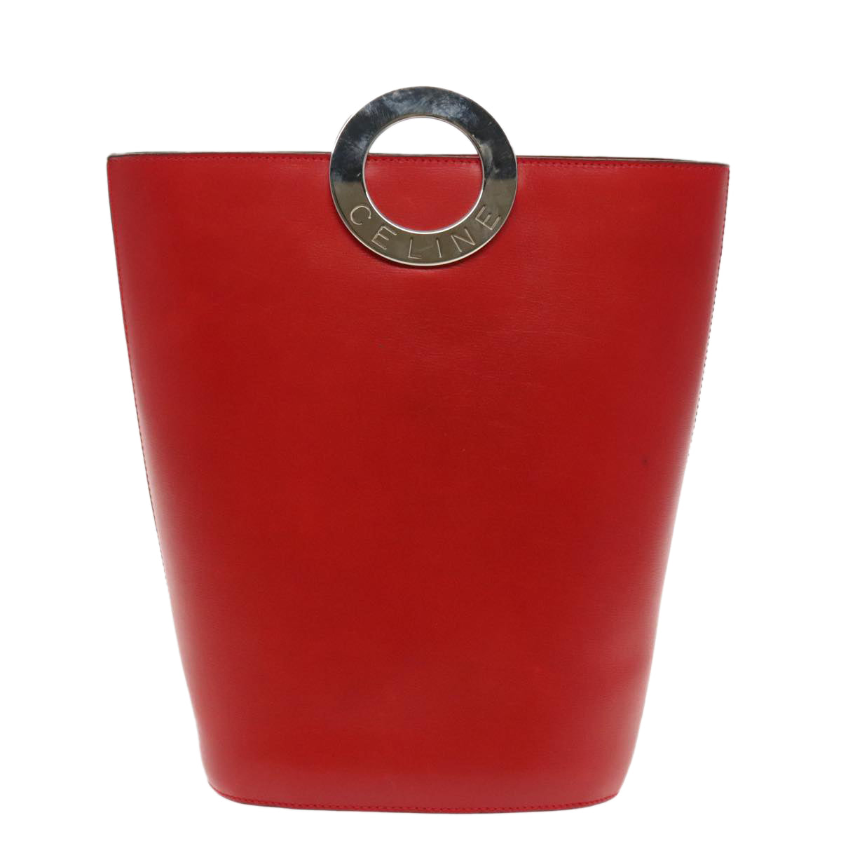 Céline Logo Du Cercle Red Leather Shoulder Bag (Pre-Owned)