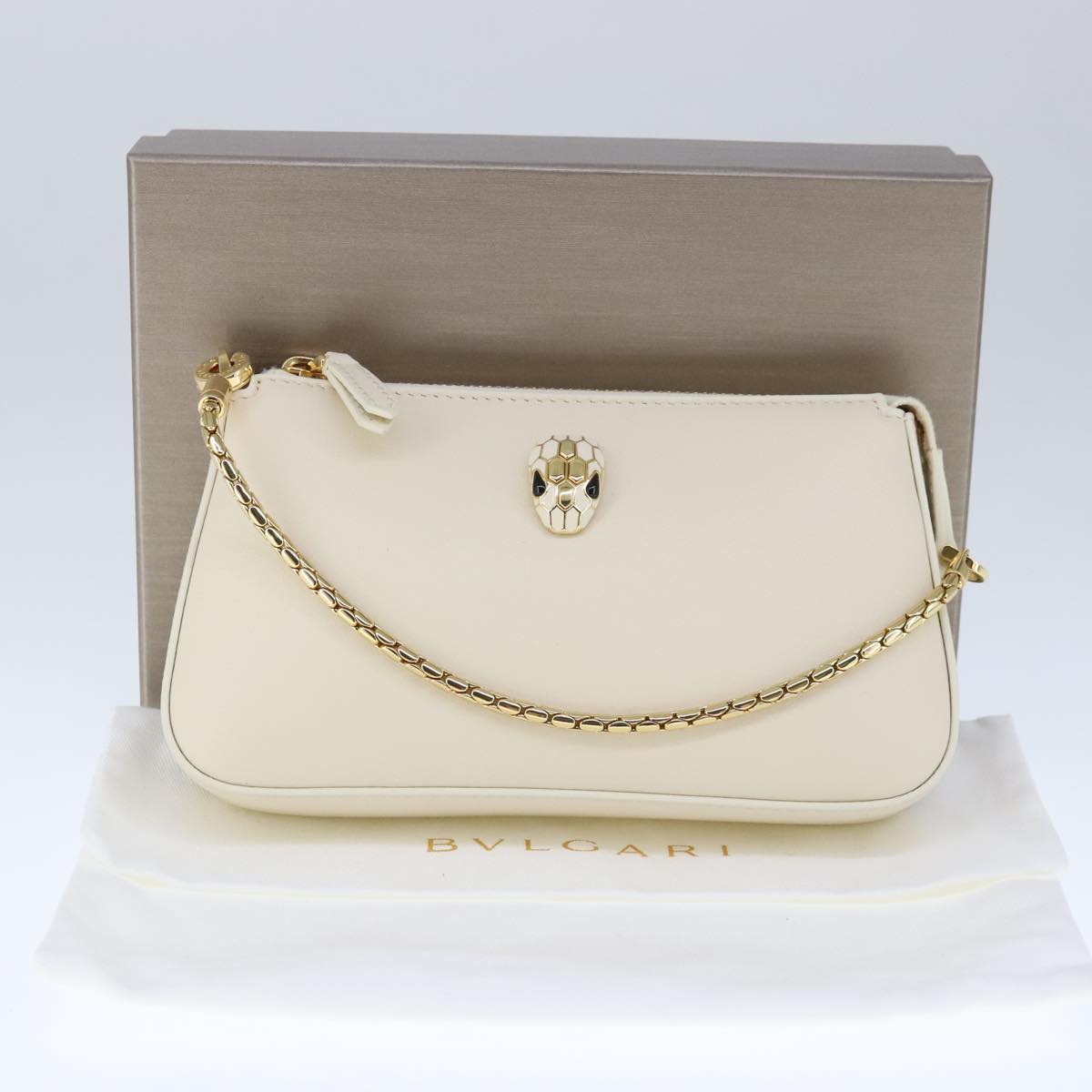 Bulgari Serpenti White Leather Handbag (Pre-Owned)