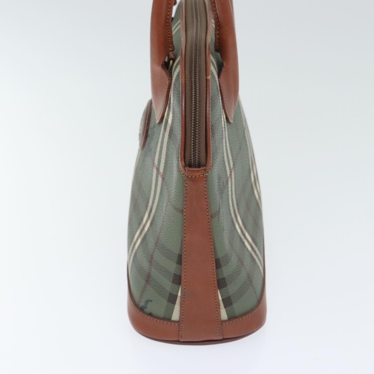 Burberry Nova Check Green Canvas Handbag (Pre-Owned)