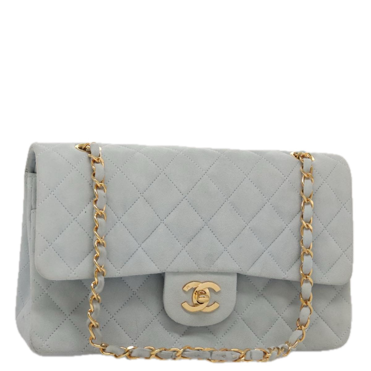 Chanel Timeless 23 Blue Suede Shoulder Bag (Pre-Owned)