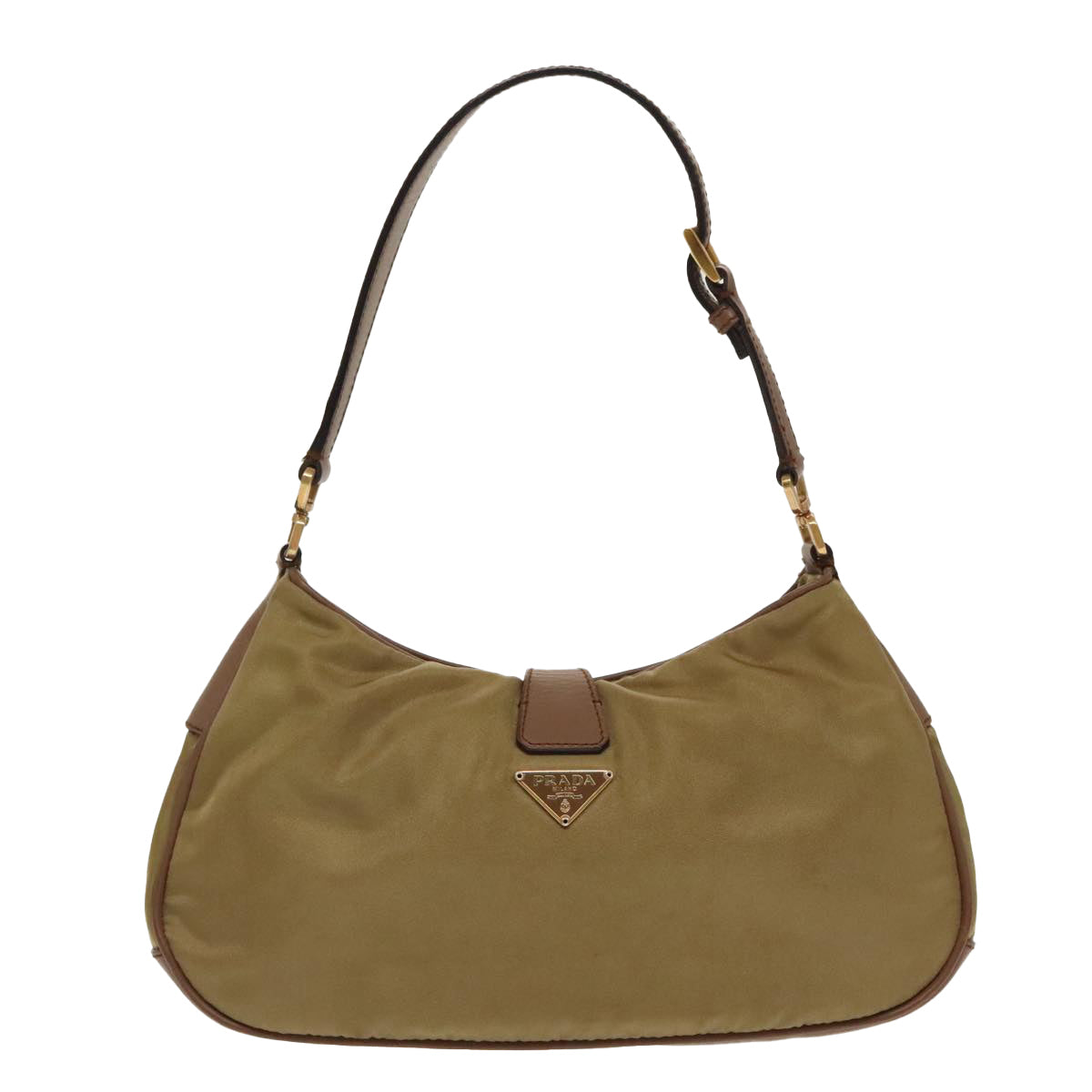 Prada Tessuto Beige Synthetic Handbag (Pre-Owned)