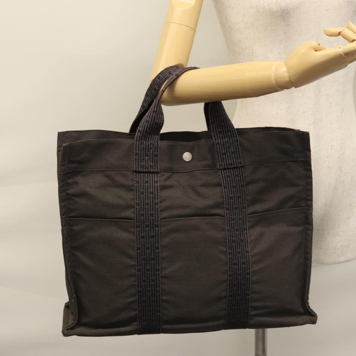 Hermès Herline Grey Canvas Tote Bag (Pre-Owned)