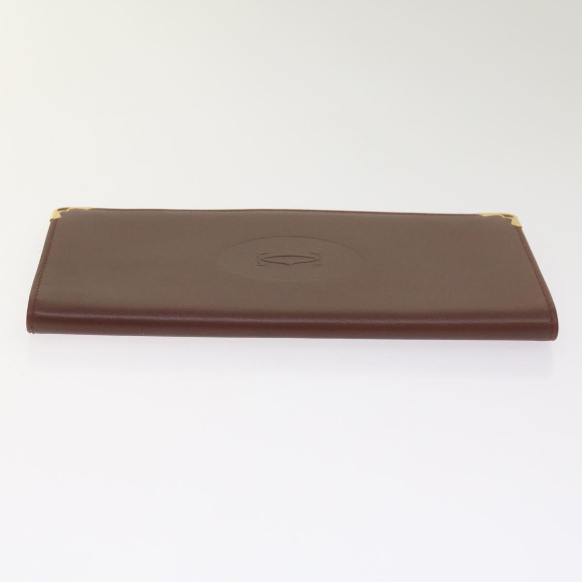 Cartier Must De Cartier Burgundy Leather Wallet  (Pre-Owned)