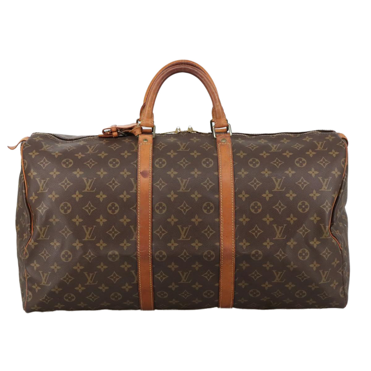 Louis Vuitton Keepall 55 Brown Canvas Travel Bag (Pre-Owned)