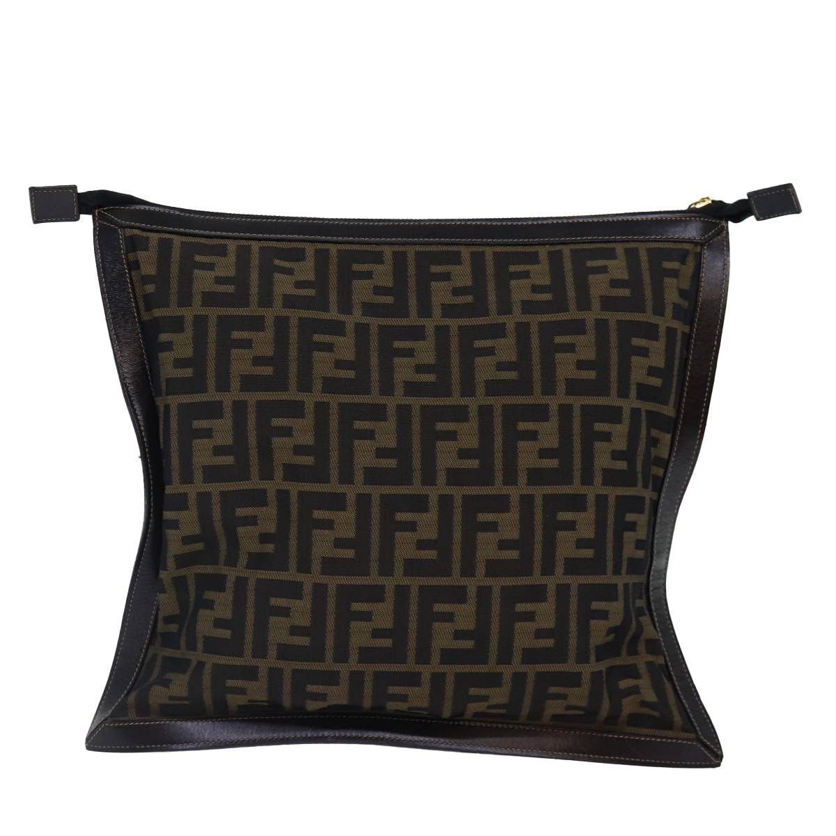 Fendi Zucca Brown Canvas Clutch Bag (Pre-Owned)