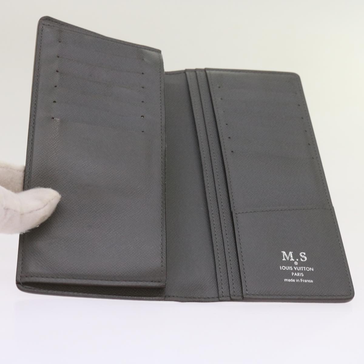 Louis Vuitton Portefeuille Brazza Grey Leather Wallet  (Pre-Owned)