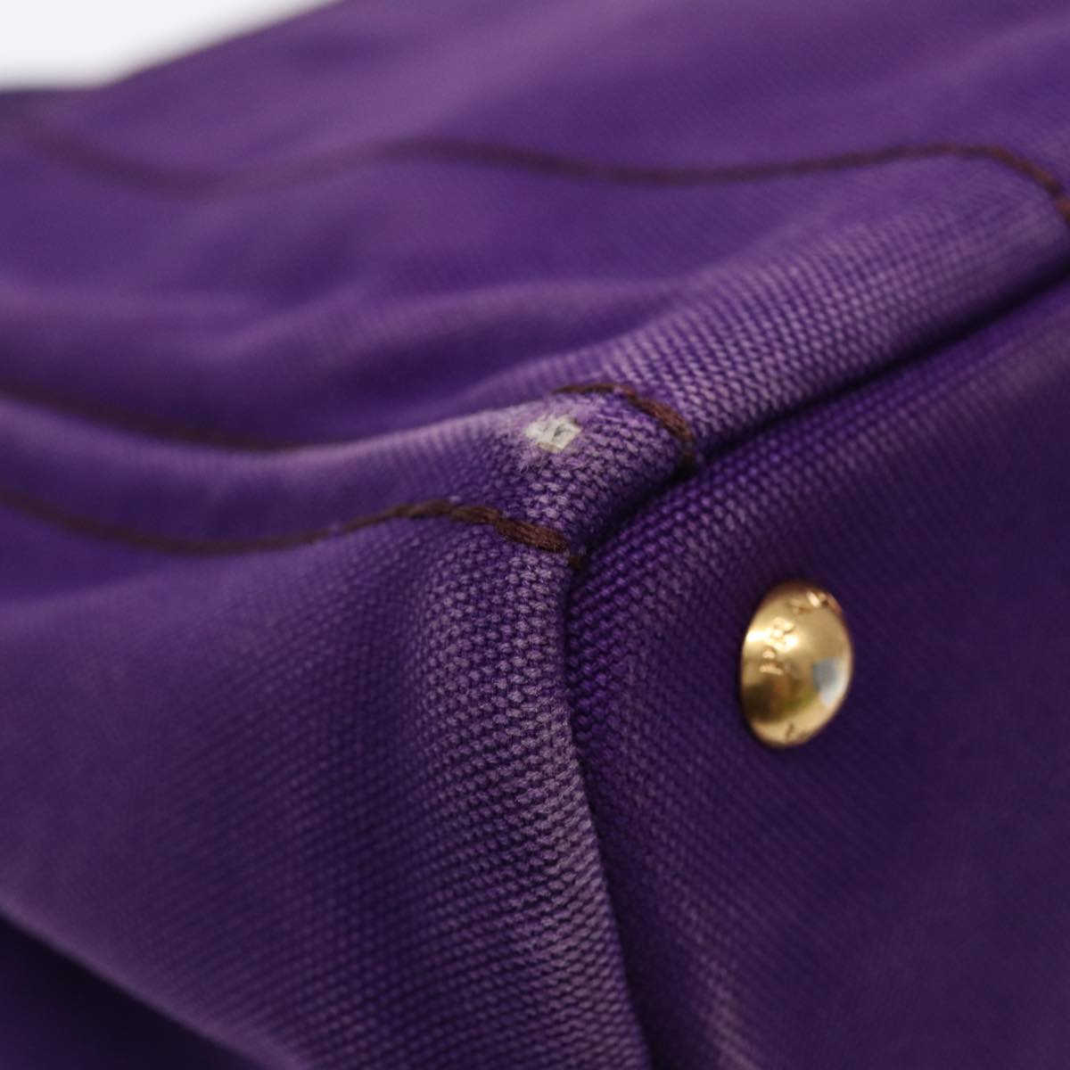 Prada Canapa Purple Canvas Handbag (Pre-Owned)