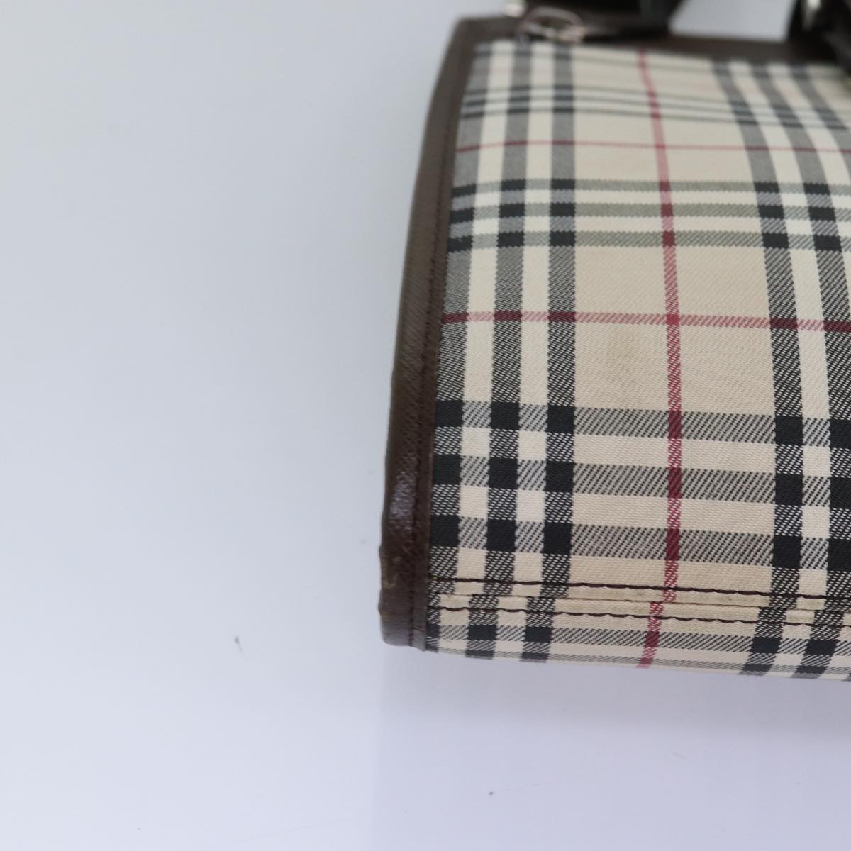 Burberry Nova Check Beige Canvas Shoulder Bag (Pre-Owned)