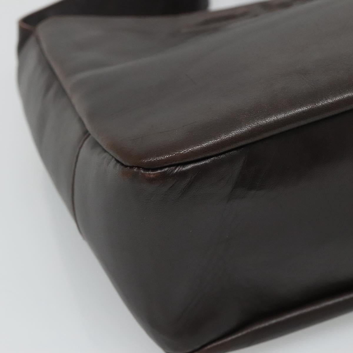 Salvatore Ferragamo Gancini Brown Leather Shoulder Bag (Pre-Owned)