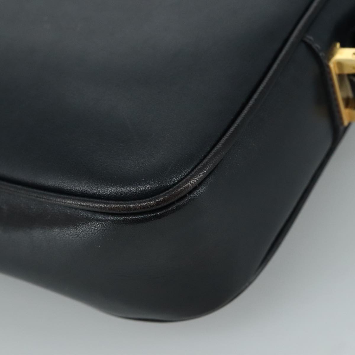 Gucci Interlocking G Navy Leather Shoulder Bag (Pre-Owned)