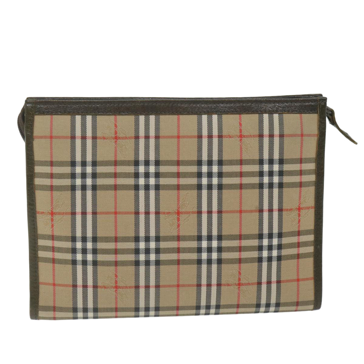 Burberry Beige Canvas Clutch Bag (Pre-Owned)