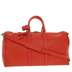 Louis Vuitton Keepall 45 Red Leather Travel Bag (Pre-Owned)