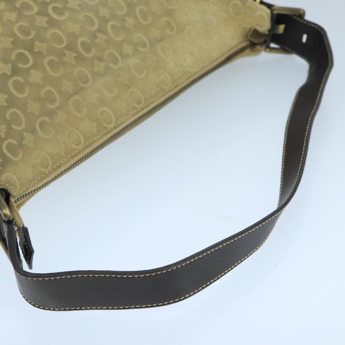 Céline Macadam Beige Suede Shoulder Bag (Pre-Owned)