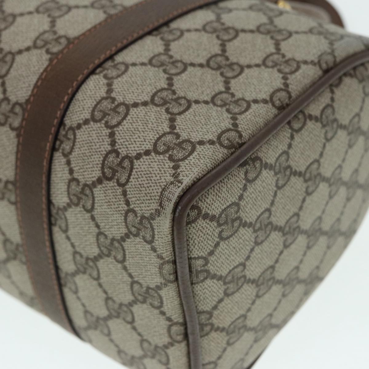 Gucci Boston Beige Canvas Travel Bag (Pre-Owned)