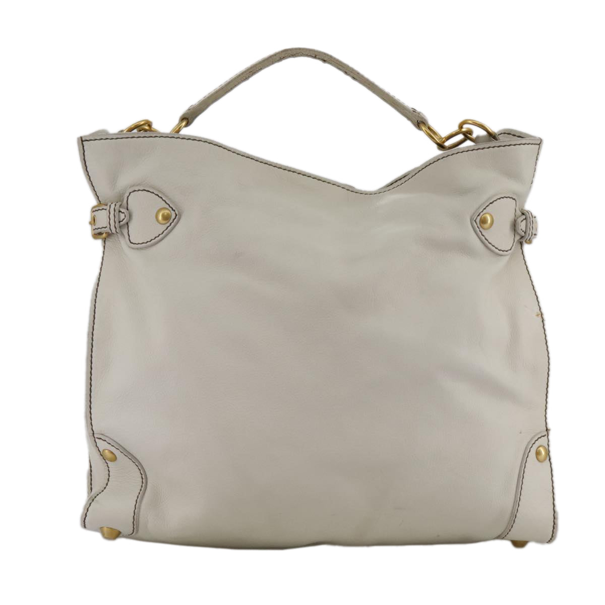 Miu Miu White Leather Shoulder Bag (Pre-Owned)