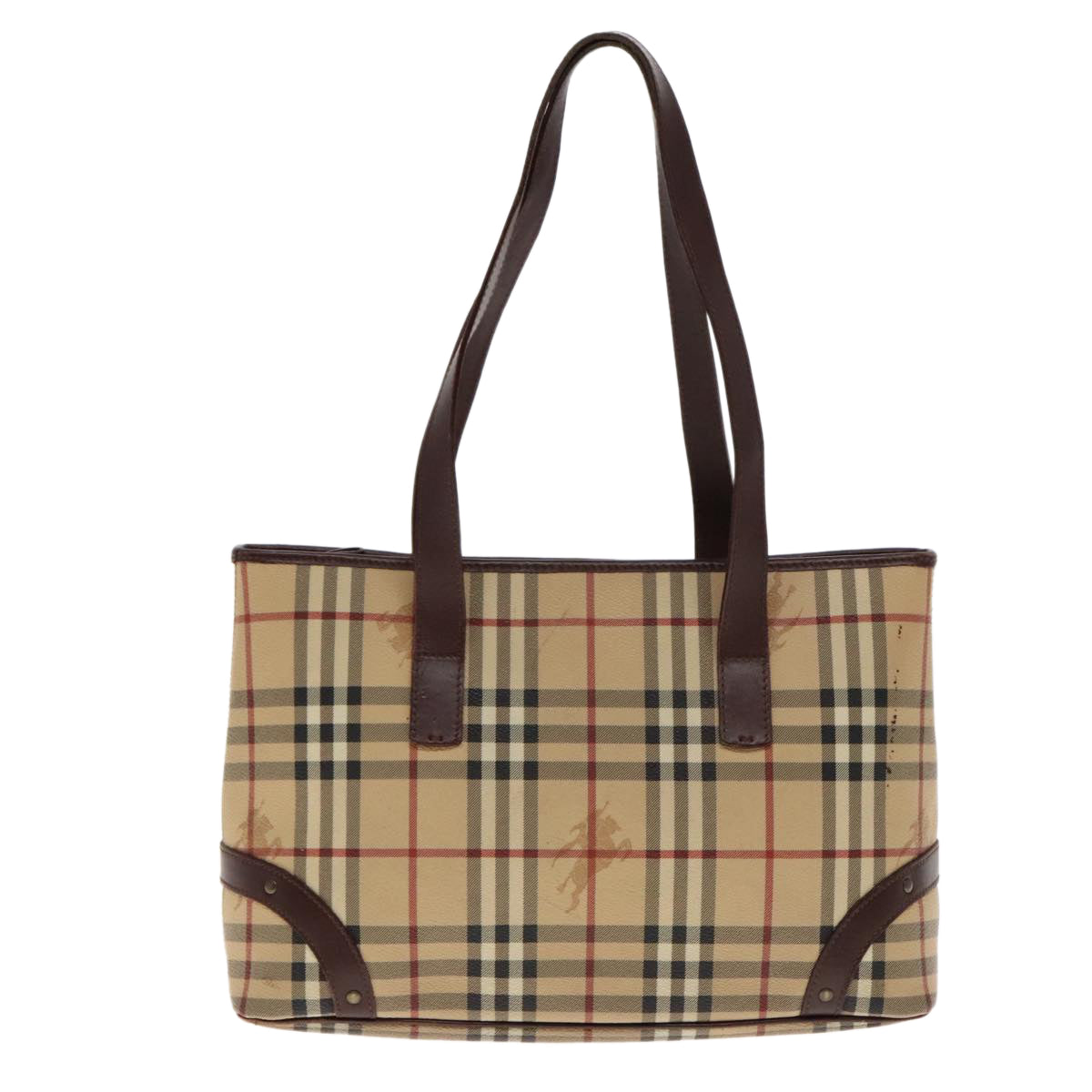 Burberry Nova Check Beige Canvas Tote Bag (Pre-Owned)