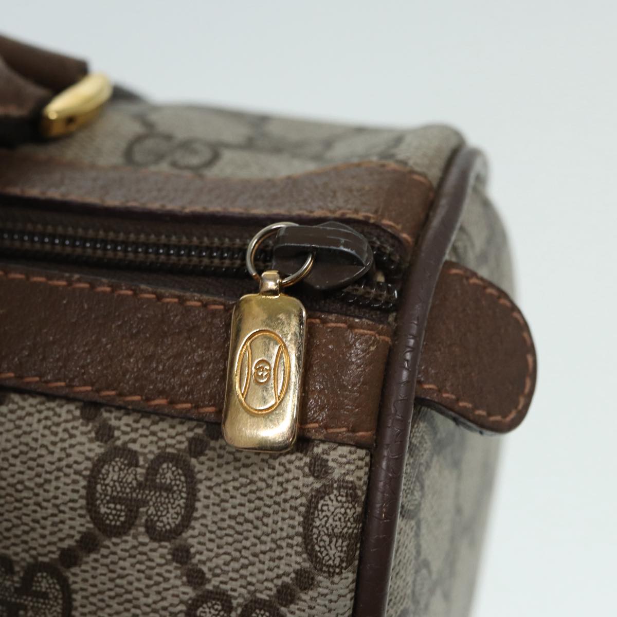 Gucci Boston Beige Canvas Travel Bag (Pre-Owned)