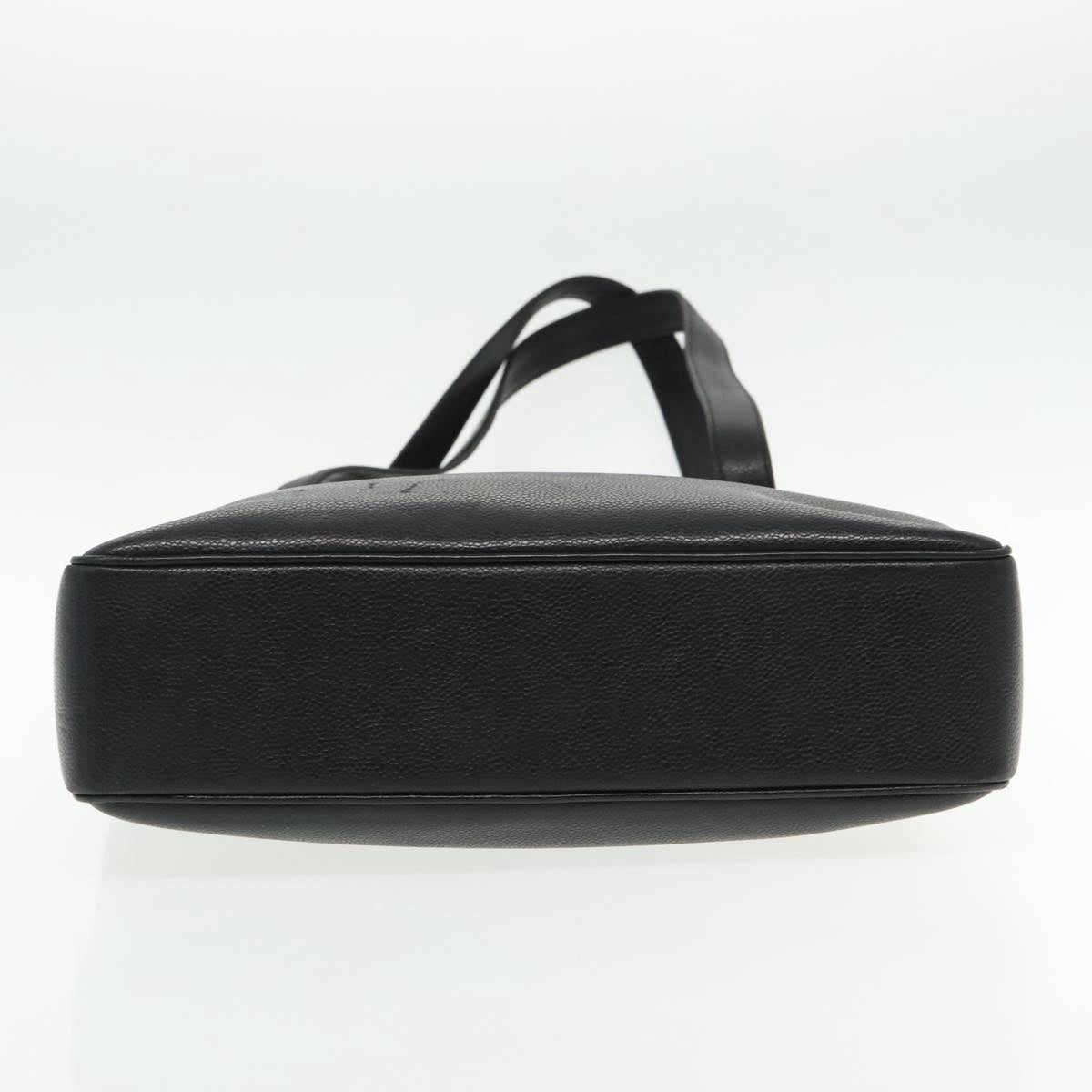 Chanel Logo Cc Black Leather Tote Bag (Pre-Owned)