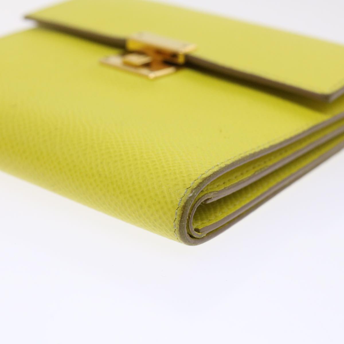 Hermès Clic 12 Yellow Leather Wallet  (Pre-Owned)