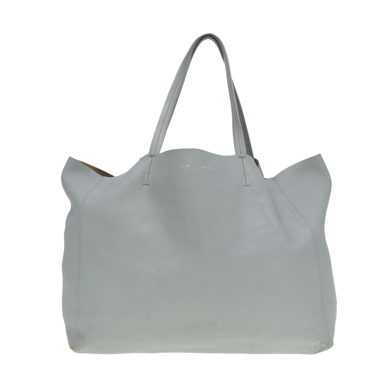 Céline Cabas Horizontal Grey Leather Tote Bag (Pre-Owned)