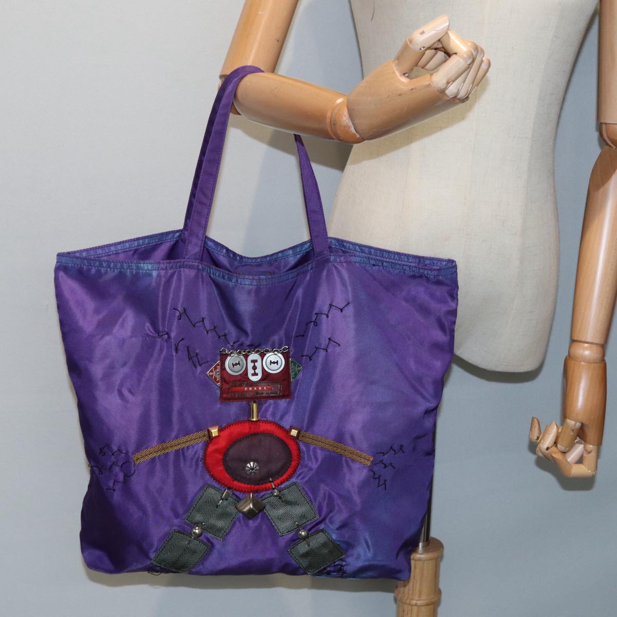 Prada Robot Purple Synthetic Tote Bag (Pre-Owned)