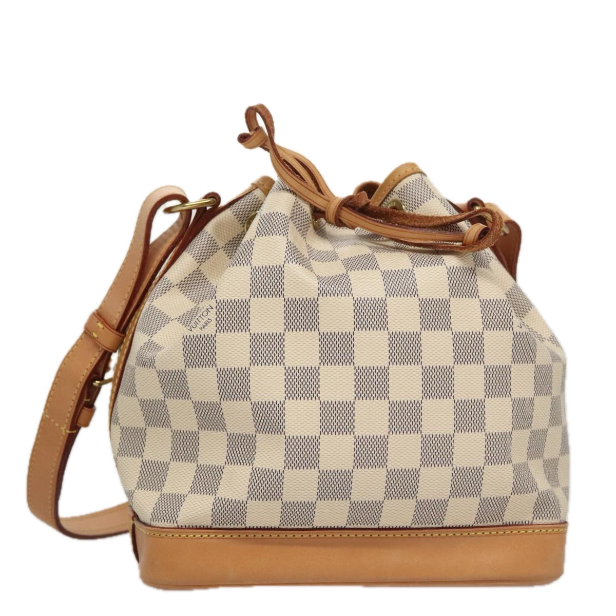Louis Vuitton Noé Bb White Canvas Shoulder Bag (Pre-Owned)