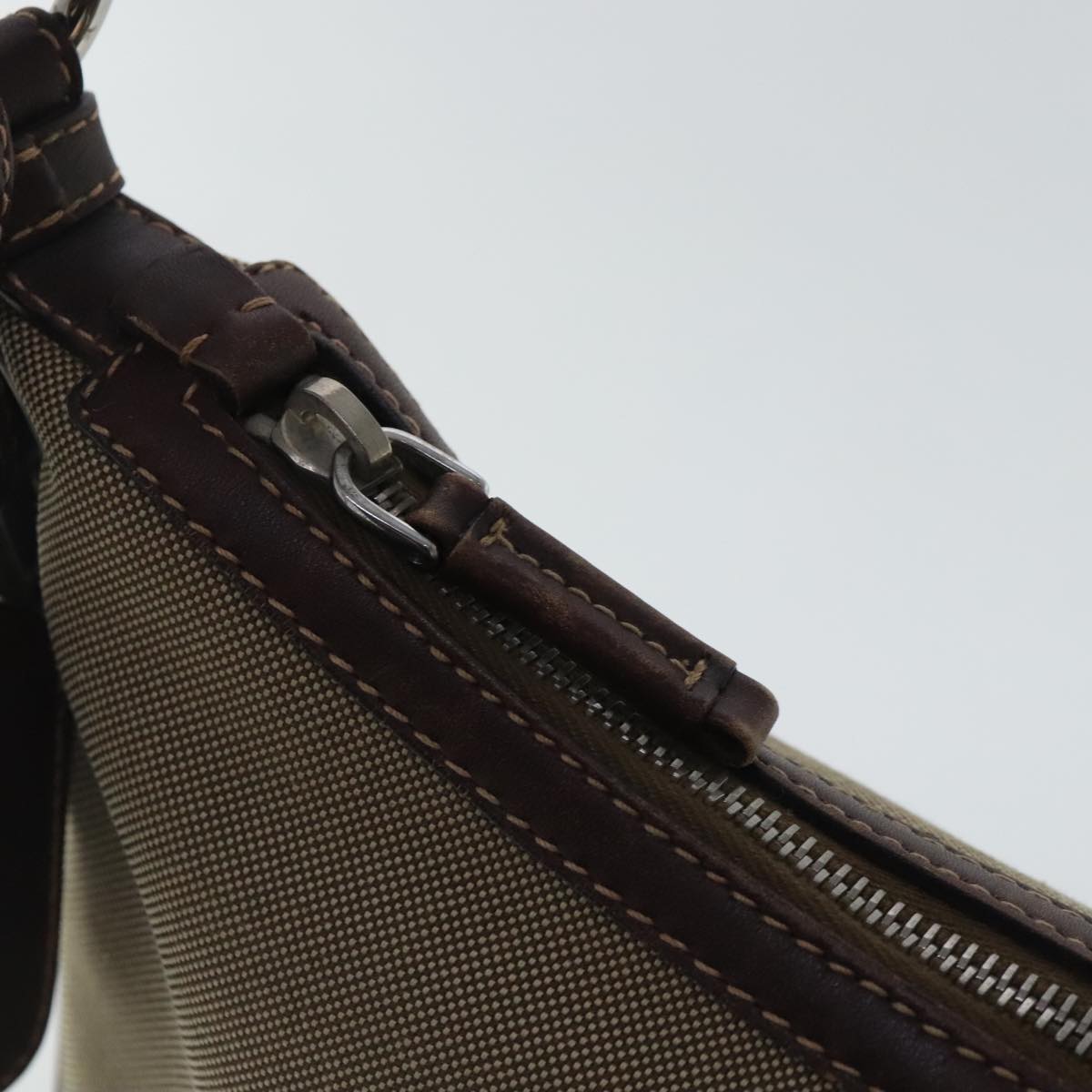 Prada Canapa Beige Canvas Shoulder Bag (Pre-Owned)
