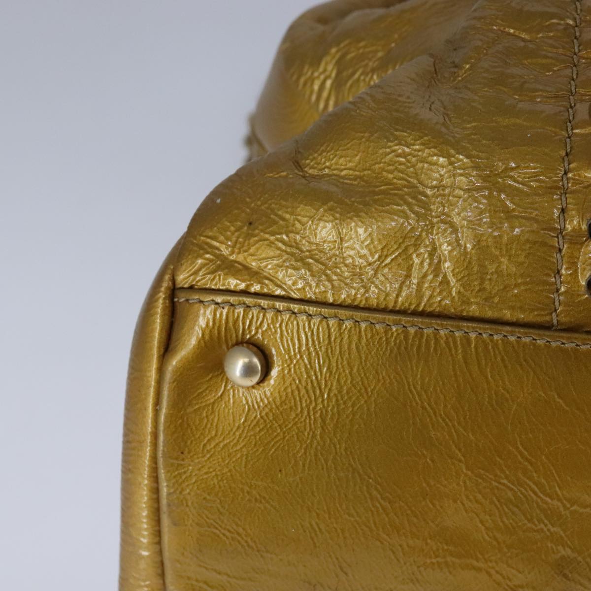 Chanel Coco Cabas Gold Patent Leather Tote Bag (Pre-Owned)