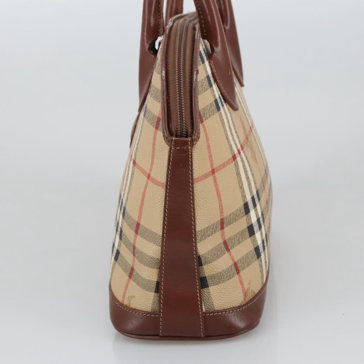Burberry Nova Check Beige Canvas Handbag (Pre-Owned)