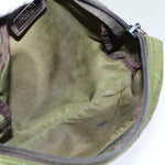 Prada Saffiano Khaki Synthetic Clutch Bag (Pre-Owned)