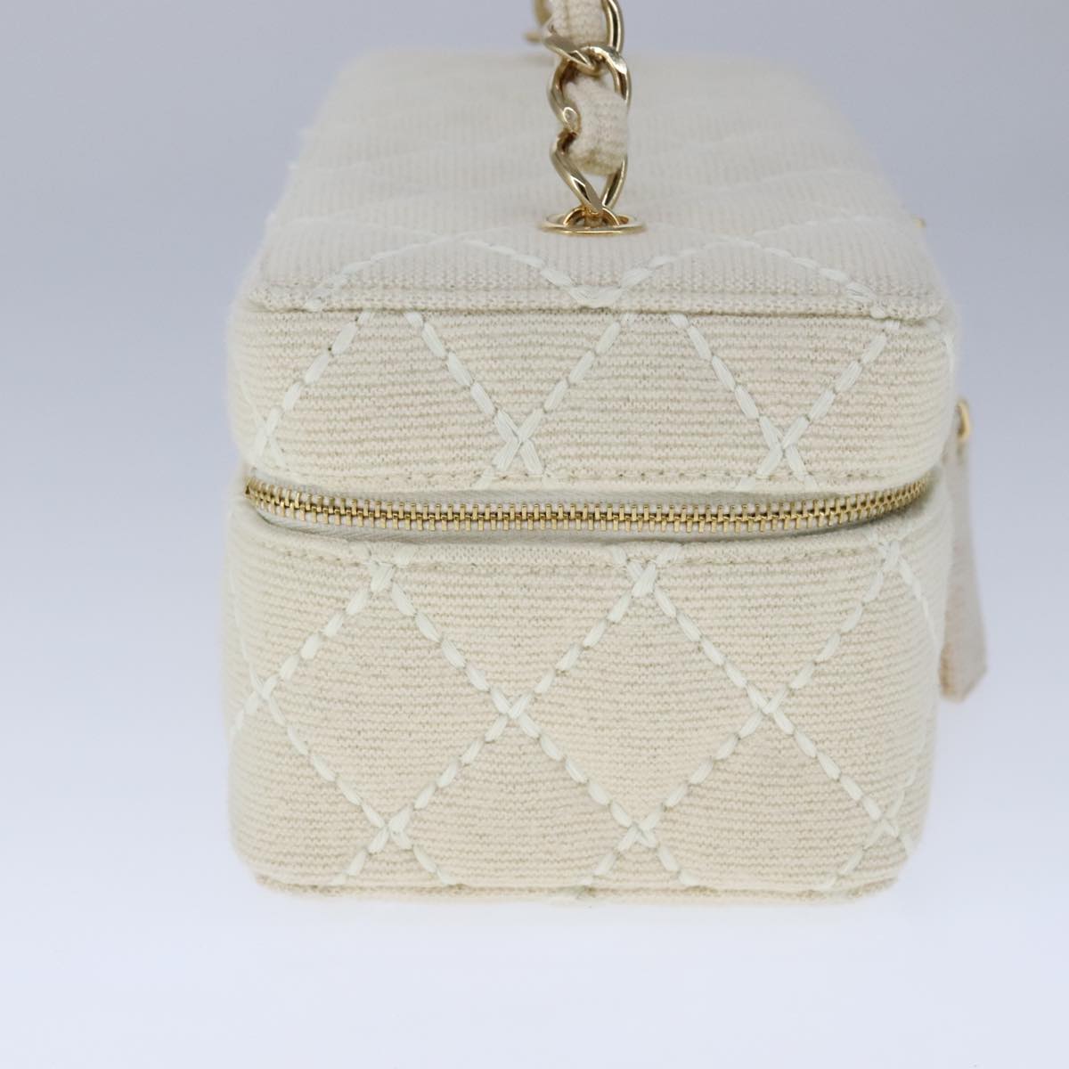 Chanel Vanity Beige Canvas Clutch Bag (Pre-Owned)
