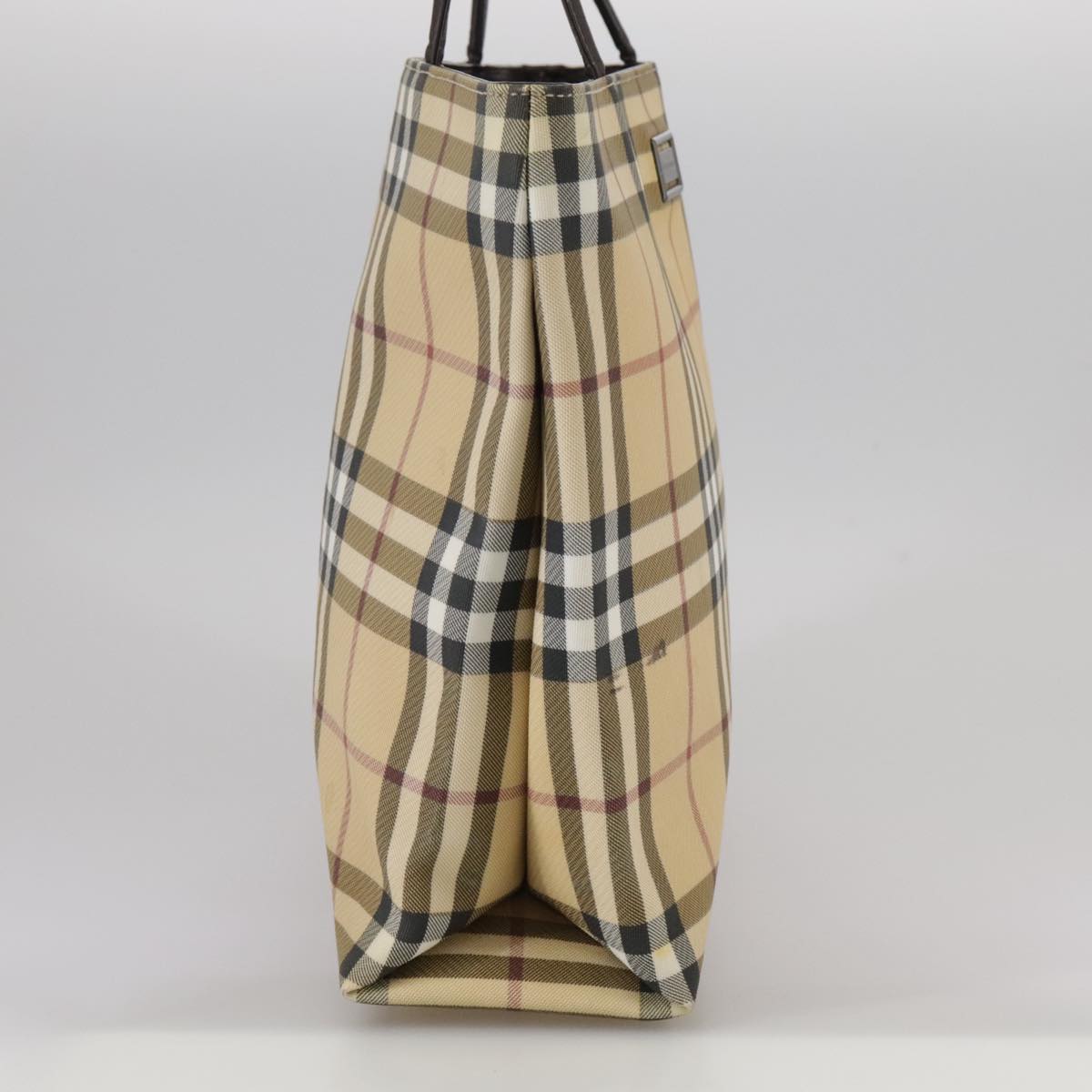 Burberry Nova Check Beige Canvas Handbag (Pre-Owned)