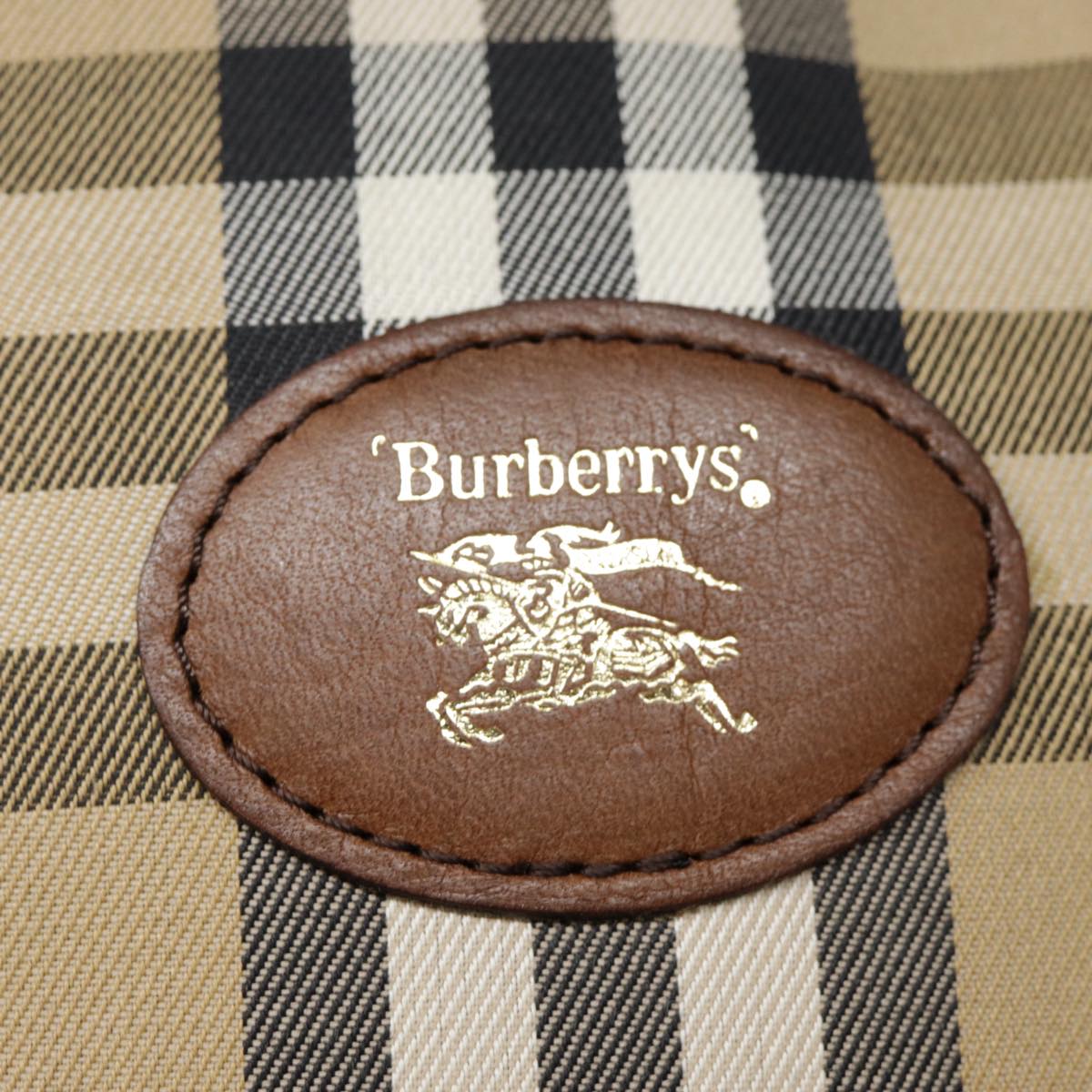 Burberry Nova Check Beige Canvas Handbag (Pre-Owned)