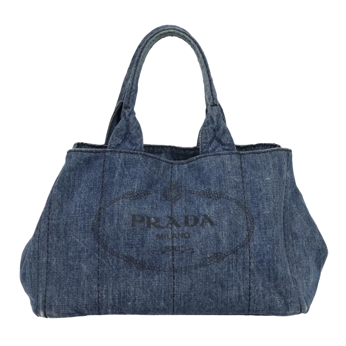 Prada Canapa Navy Canvas Handbag (Pre-Owned)