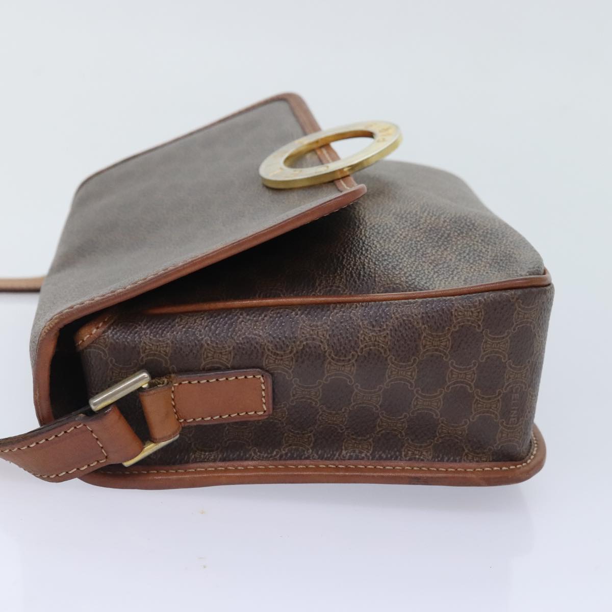 Céline Triomphe Vintage Brown Canvas Shoulder Bag (Pre-Owned)