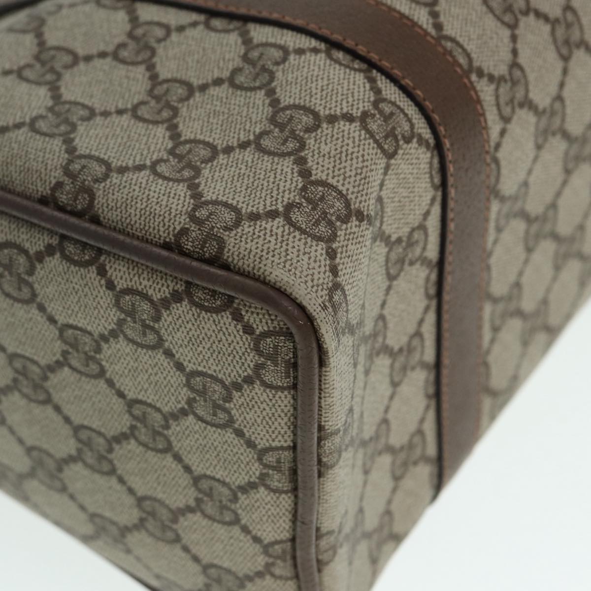 Gucci Boston Beige Canvas Travel Bag (Pre-Owned)