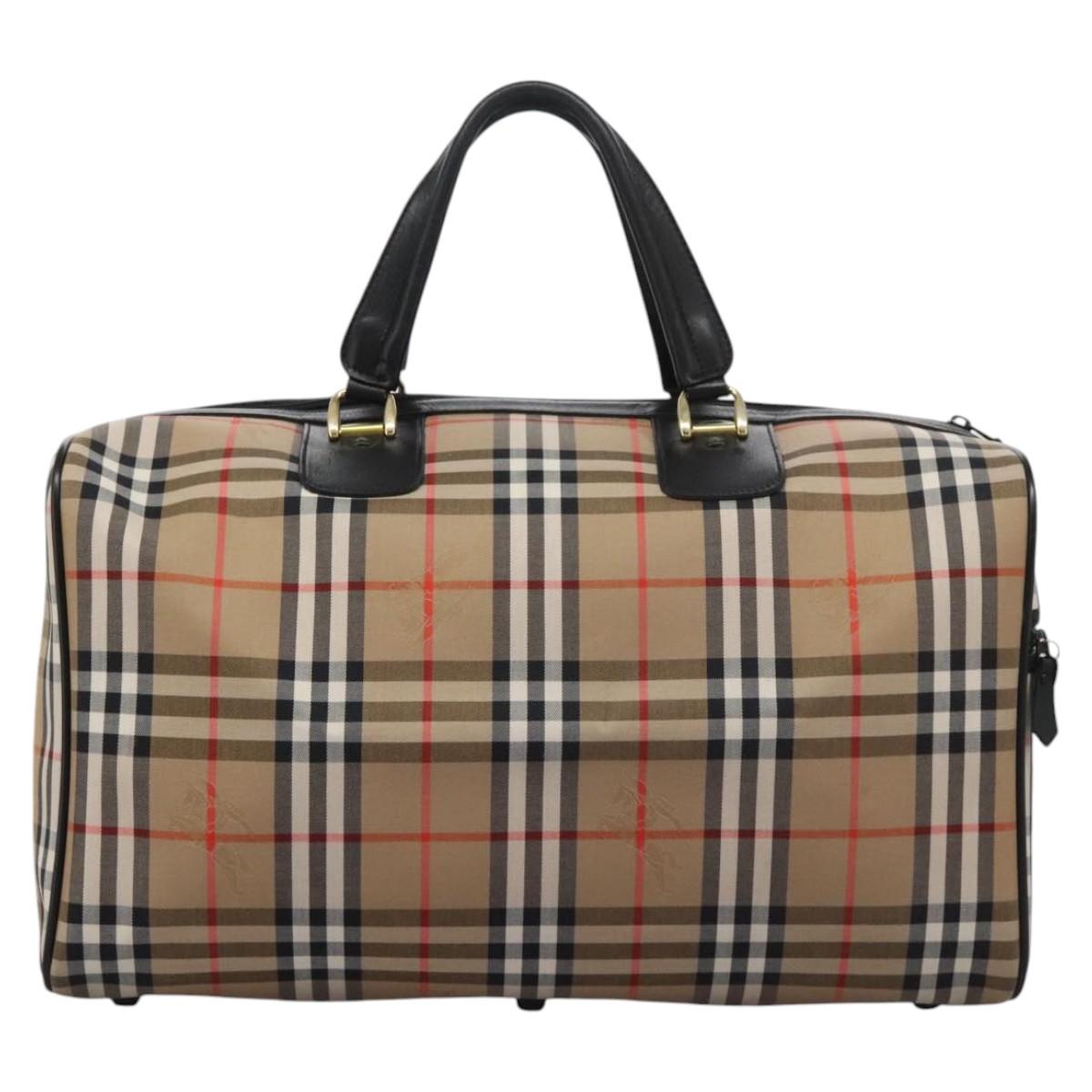 Burberry Nova Check Beige Canvas Travel Bag (Pre-Owned)