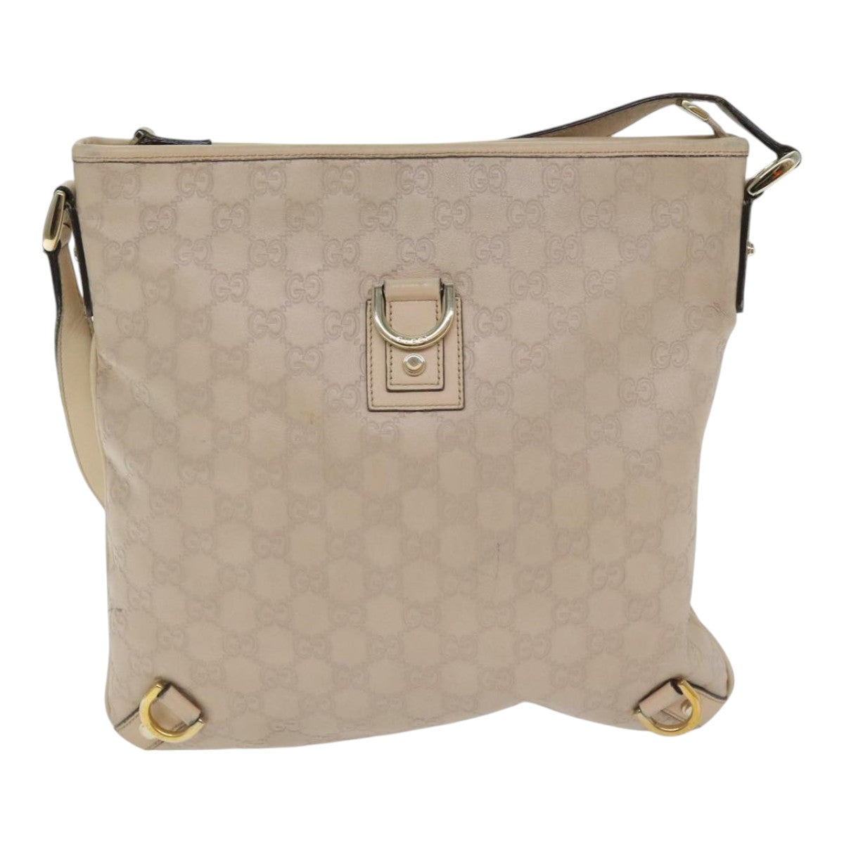 Gucci Guccissima Beige Canvas Shoulder Bag (Pre-Owned)