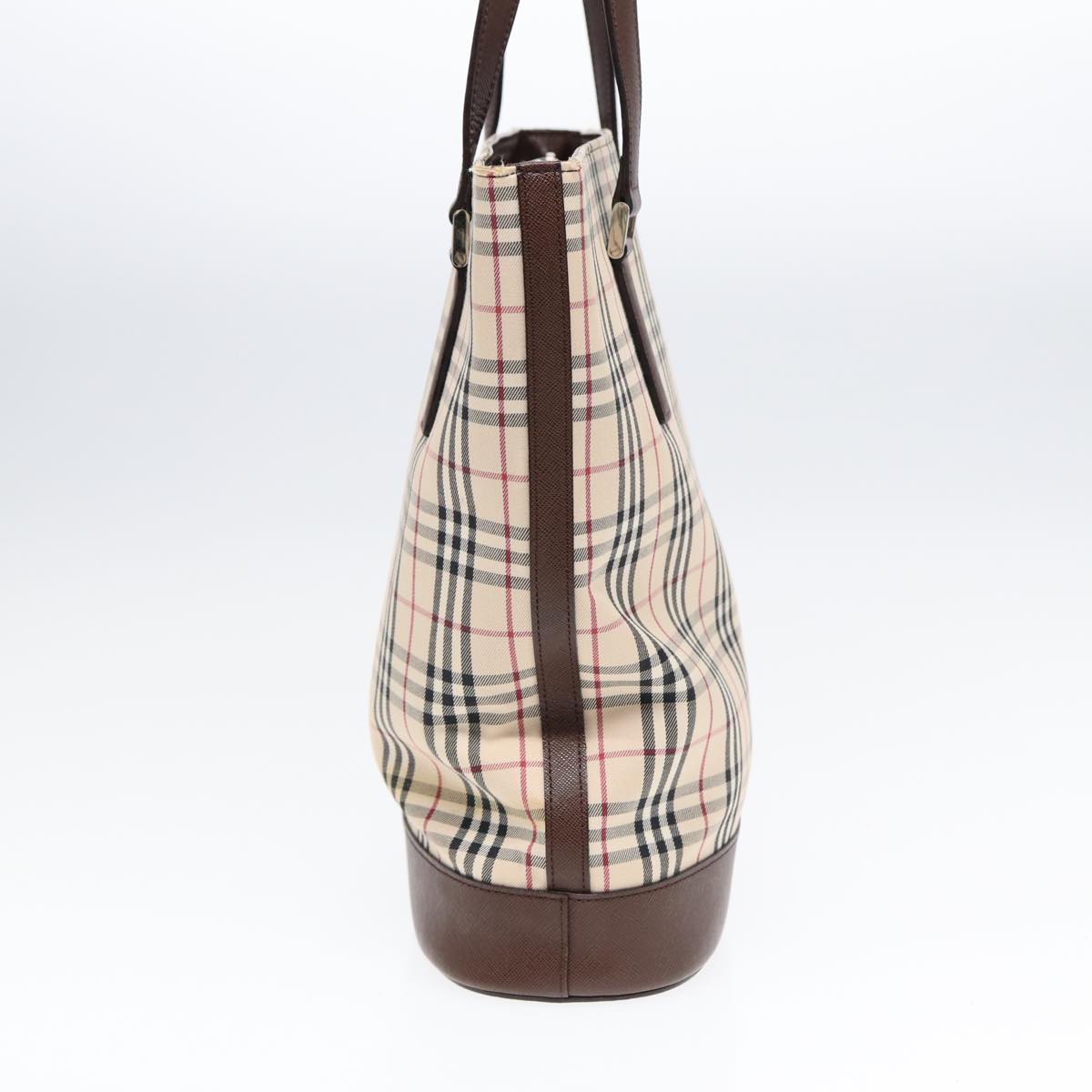 Burberry Nova Check Brown Canvas Tote Bag (Pre-Owned)