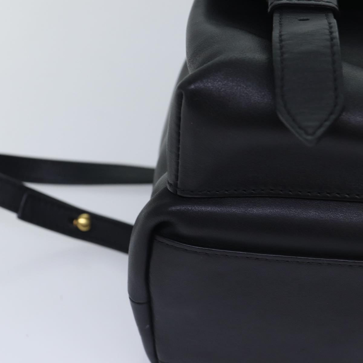 Versace Virtus Black Leather Backpack Bag (Pre-Owned)
