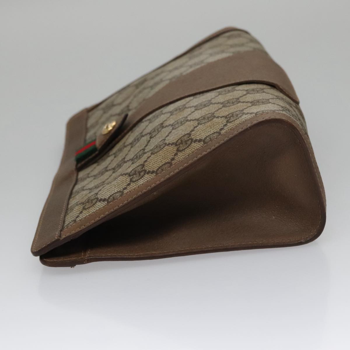Gucci Sherry Beige Canvas Clutch Bag (Pre-Owned)