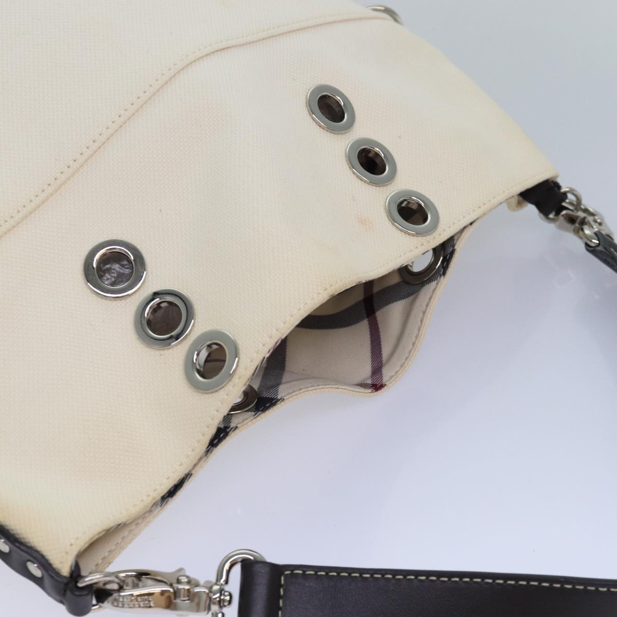 Burberry Blue Label Beige Canvas Shoulder Bag (Pre-Owned)