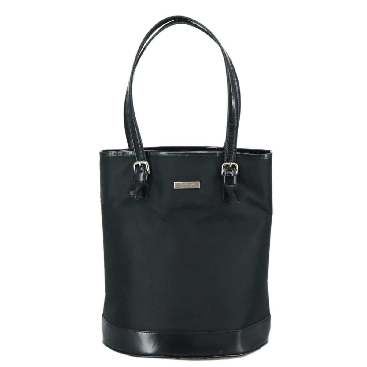 Burberry Nova Check Black Leather Tote Bag (Pre-Owned)