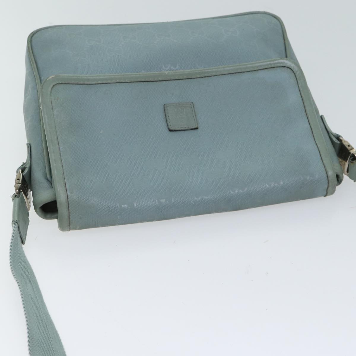 Gucci Gg Canvas Blue Canvas Shoulder Bag (Pre-Owned)